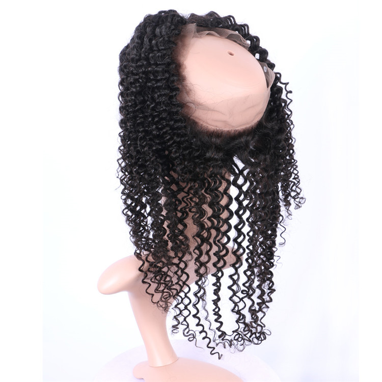 360 lace band with baby hair, 360 lace frontal closure with hair bundles QM052